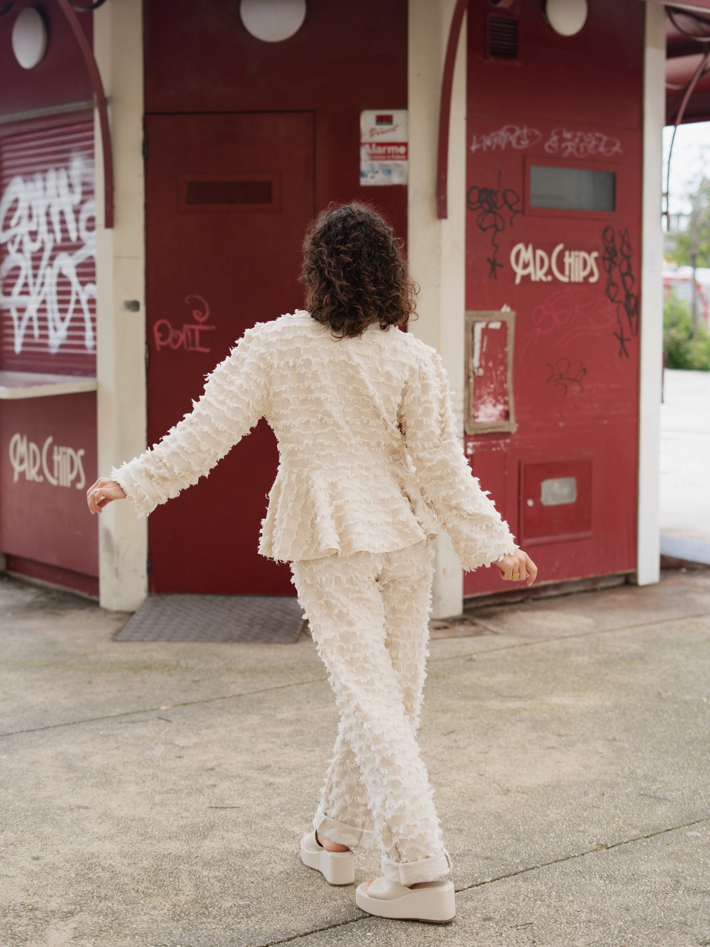 Stellar Cream Denim Trousers