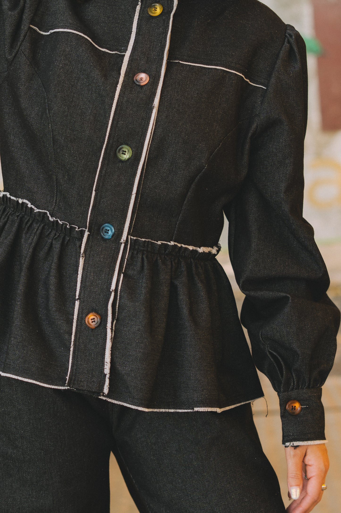 Stellar Black Denim Blouse