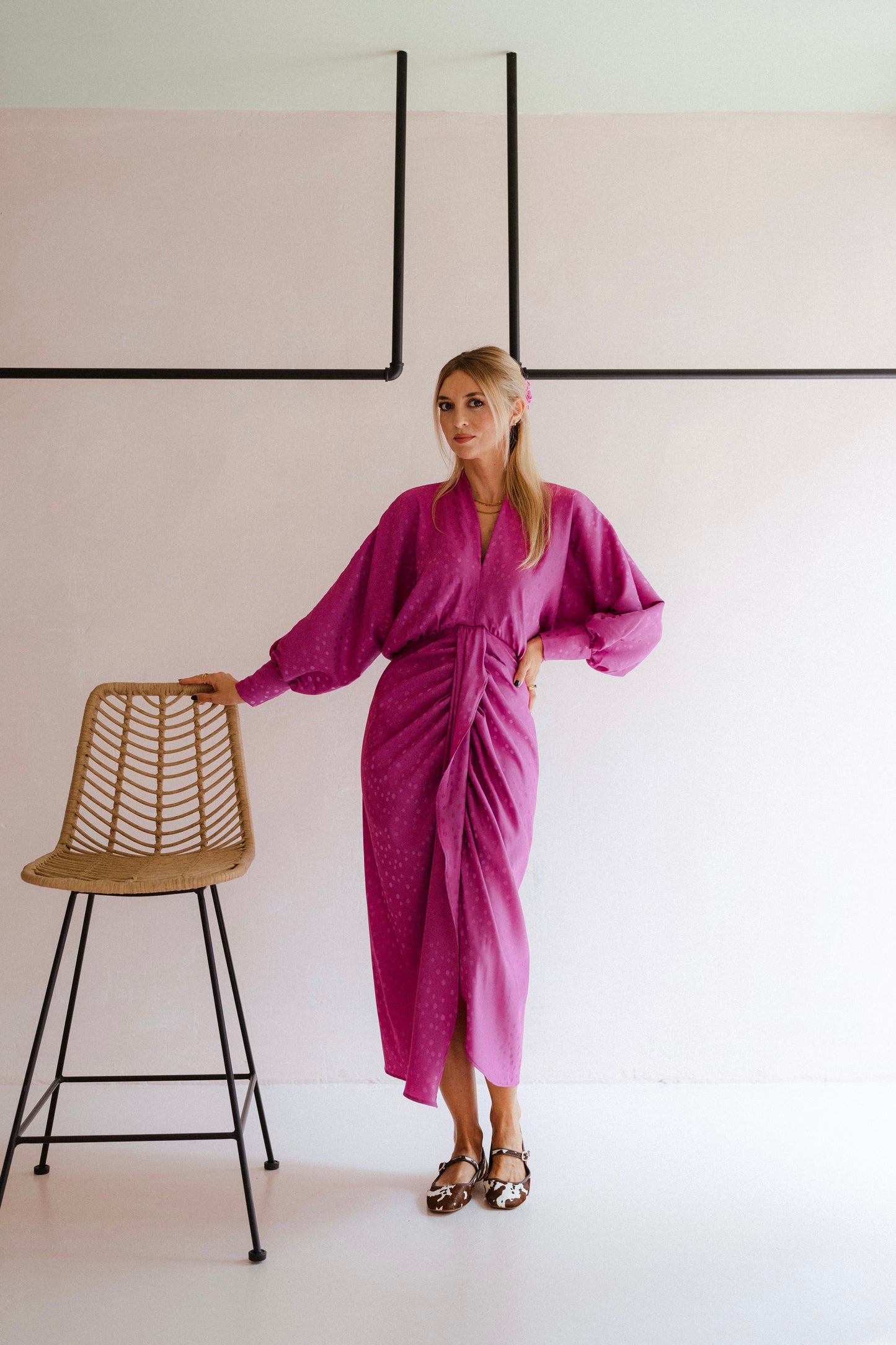Wabi Magenta Dress