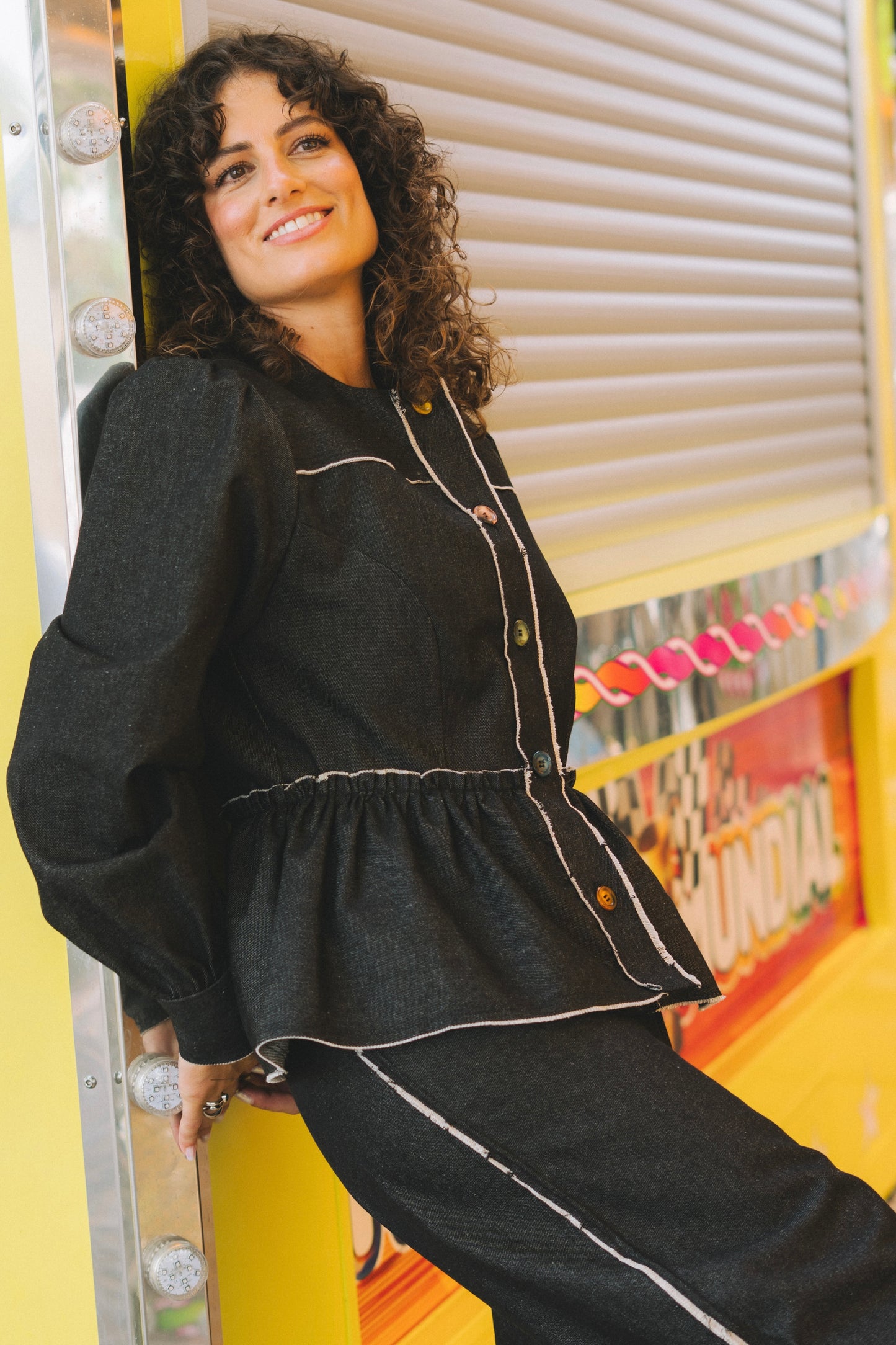 Stellar Black Denim Blouse