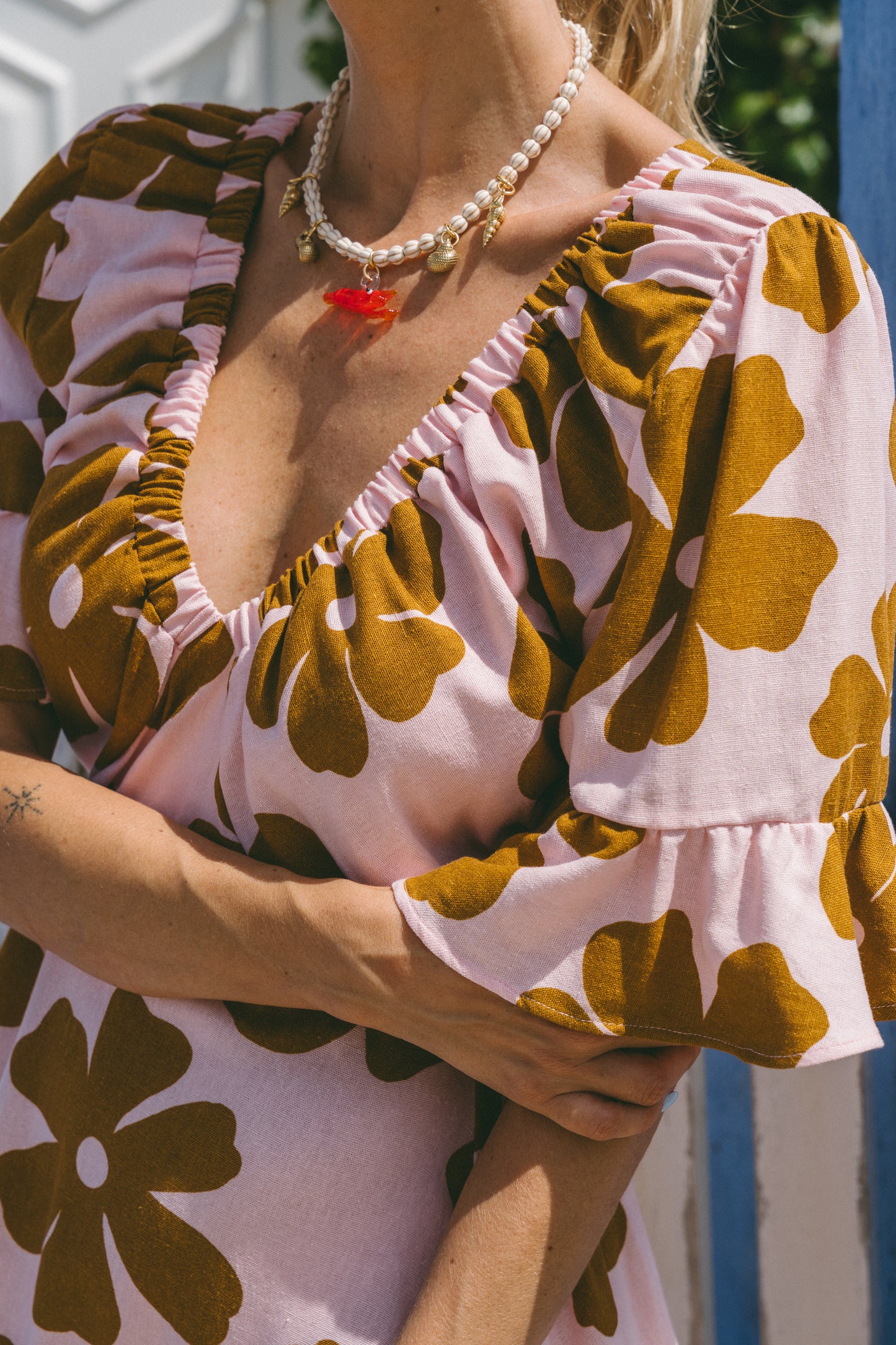 Seabloom Blush Caramel Dress
