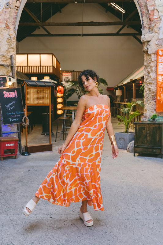 Calisi Orange Pink Dress