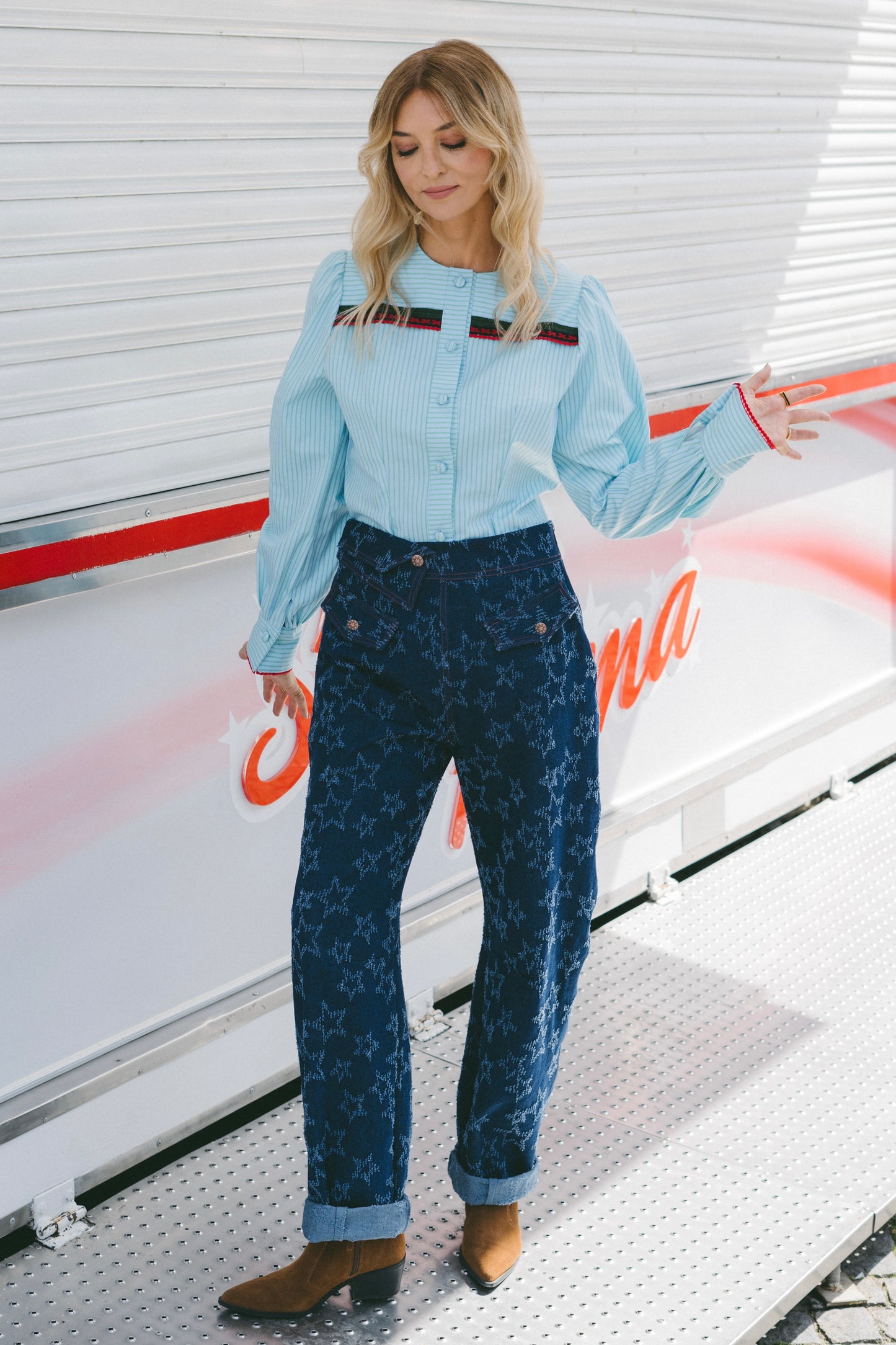 Stellar Blue Denim Trousers