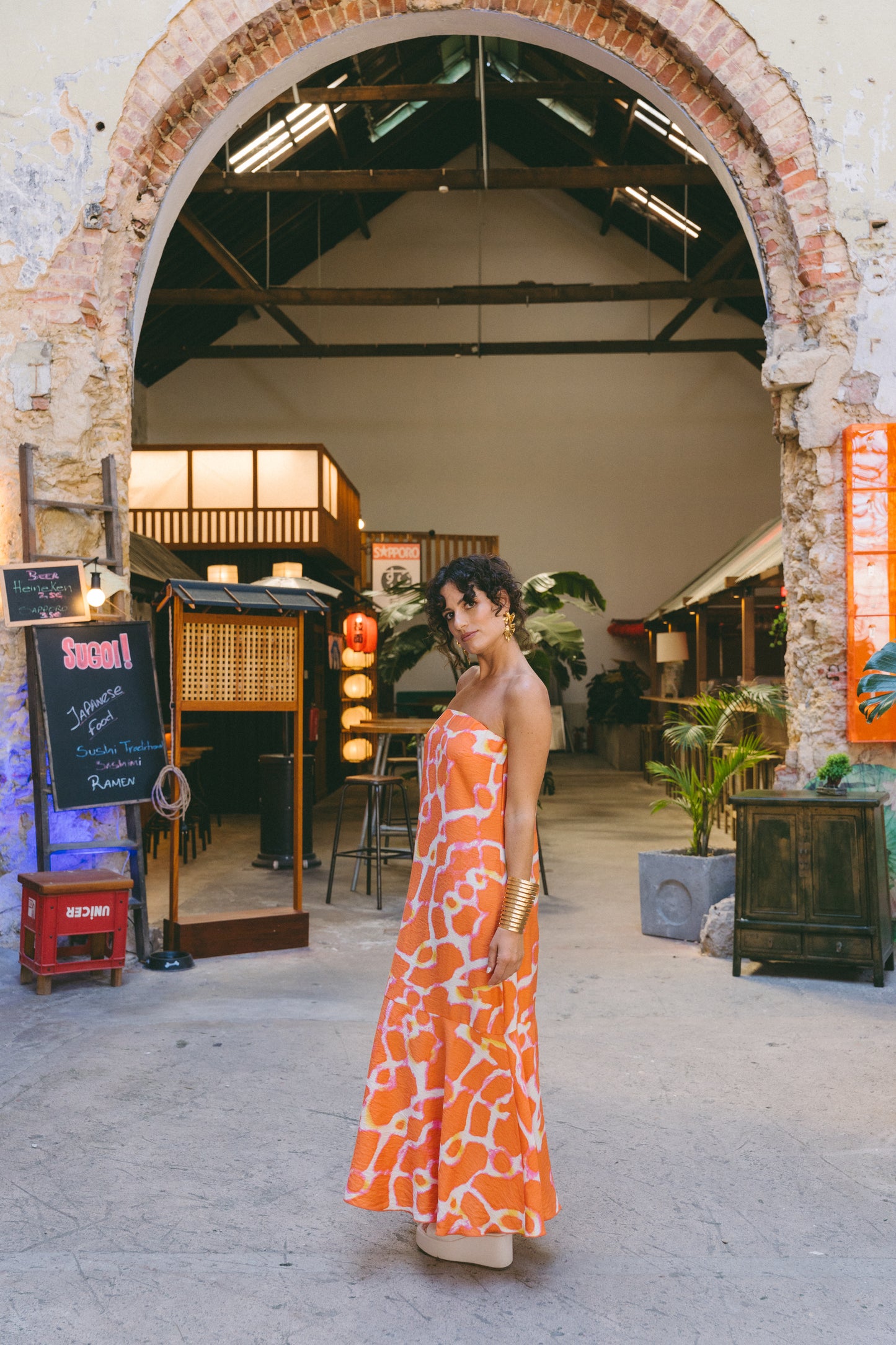 Calisi Orange Pink Dress