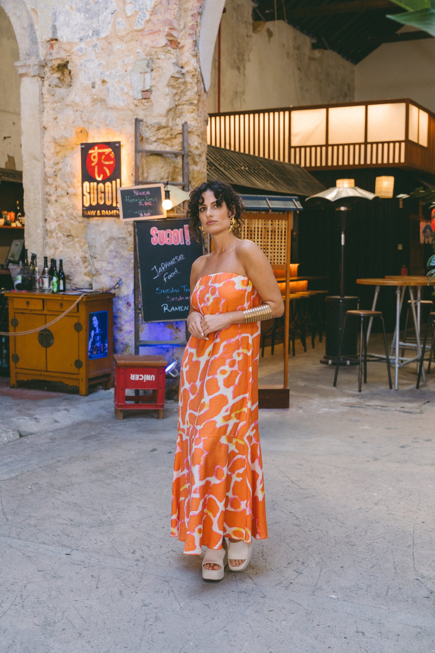 Calisi Orange Pink Dress
