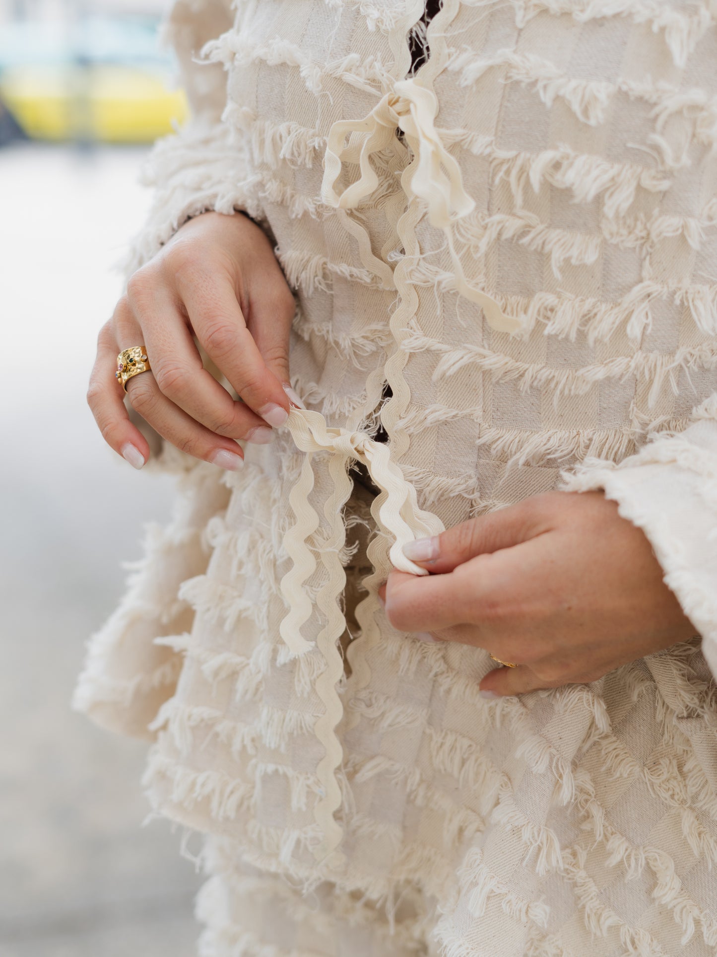 Stellar Cream Denim Coat