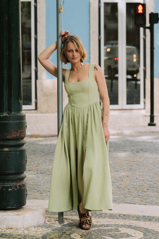 Sunflow Matcha Dress