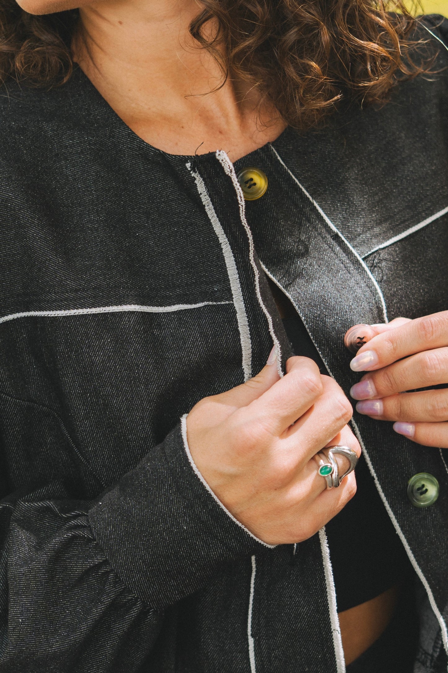 Stellar Black Denim Blouse