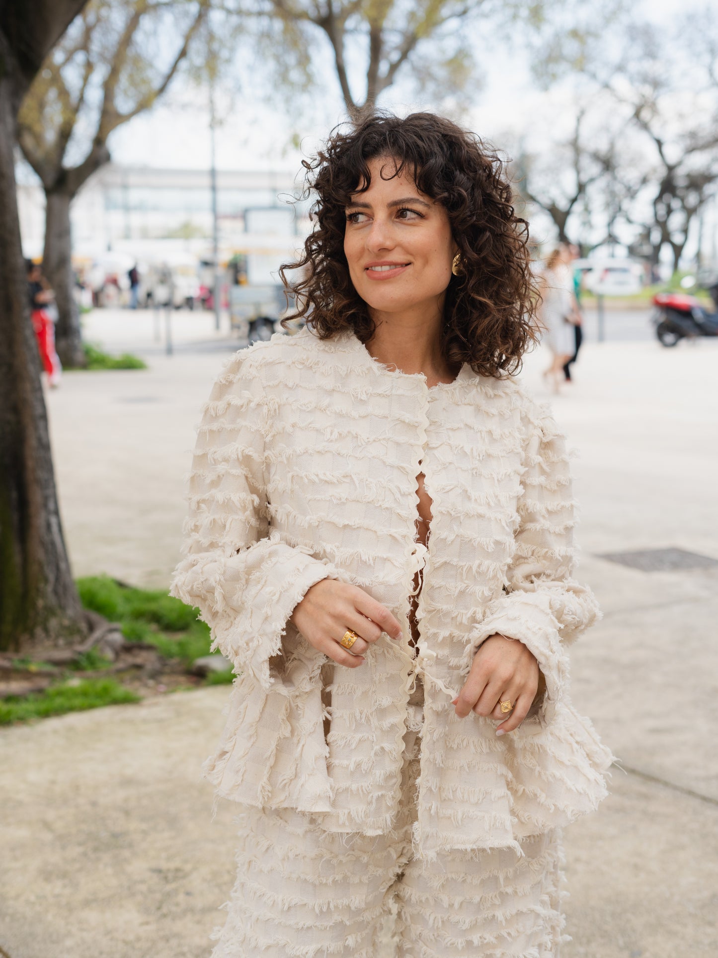 Stellar Cream Denim Coat