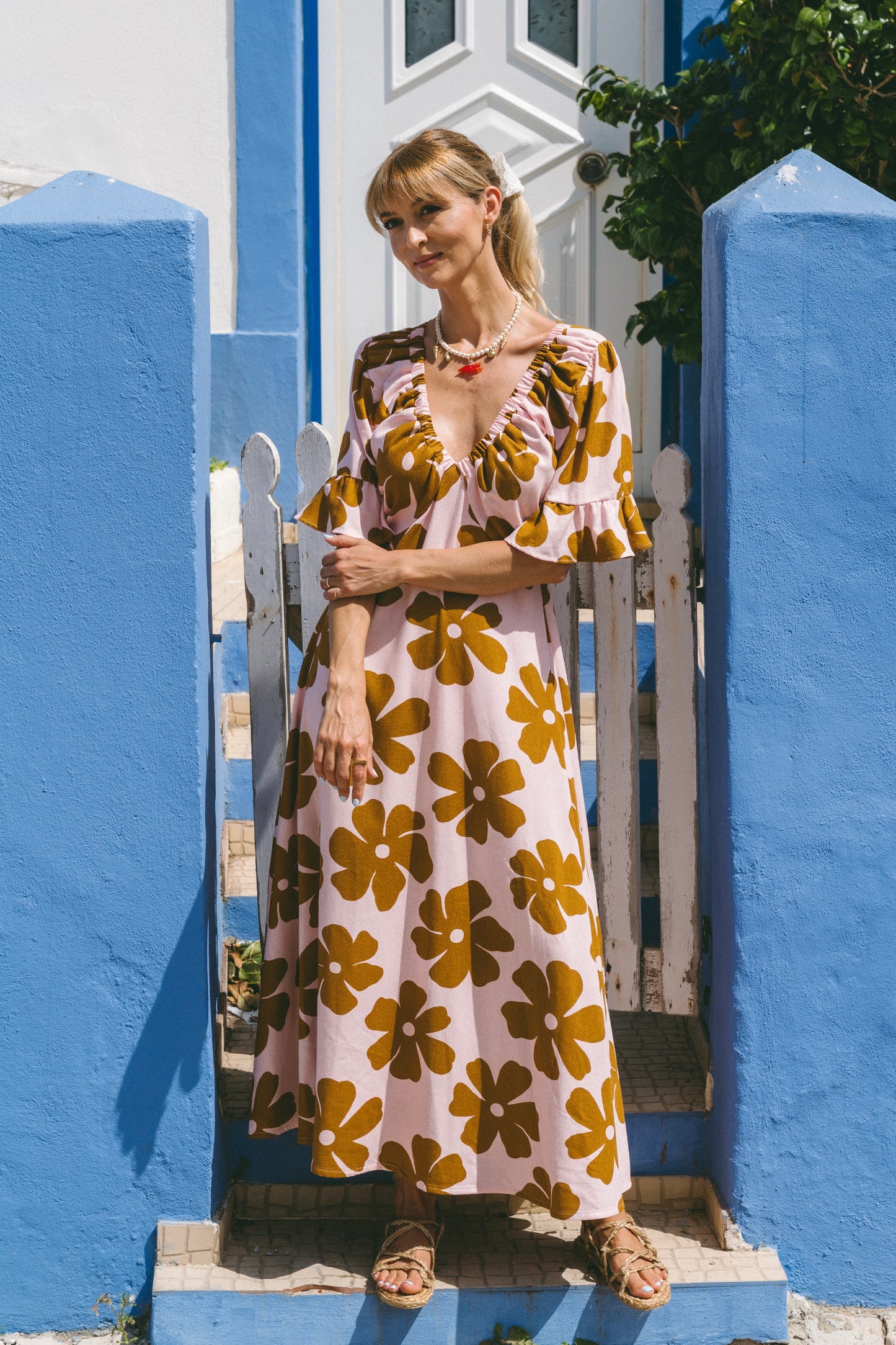 Seabloom Blush Caramel Dress