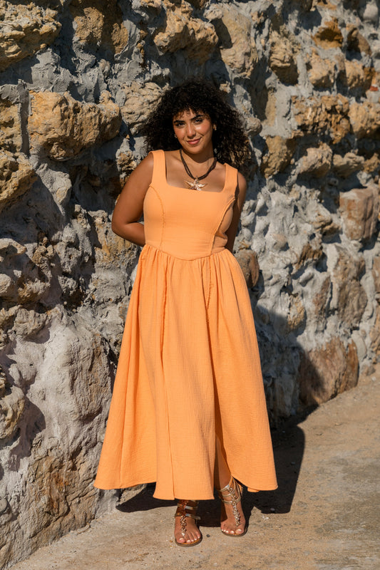 Sunflow Papaya Dress