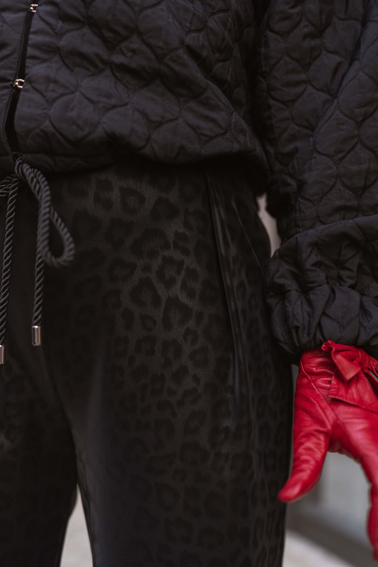 Leopard Black Trousers