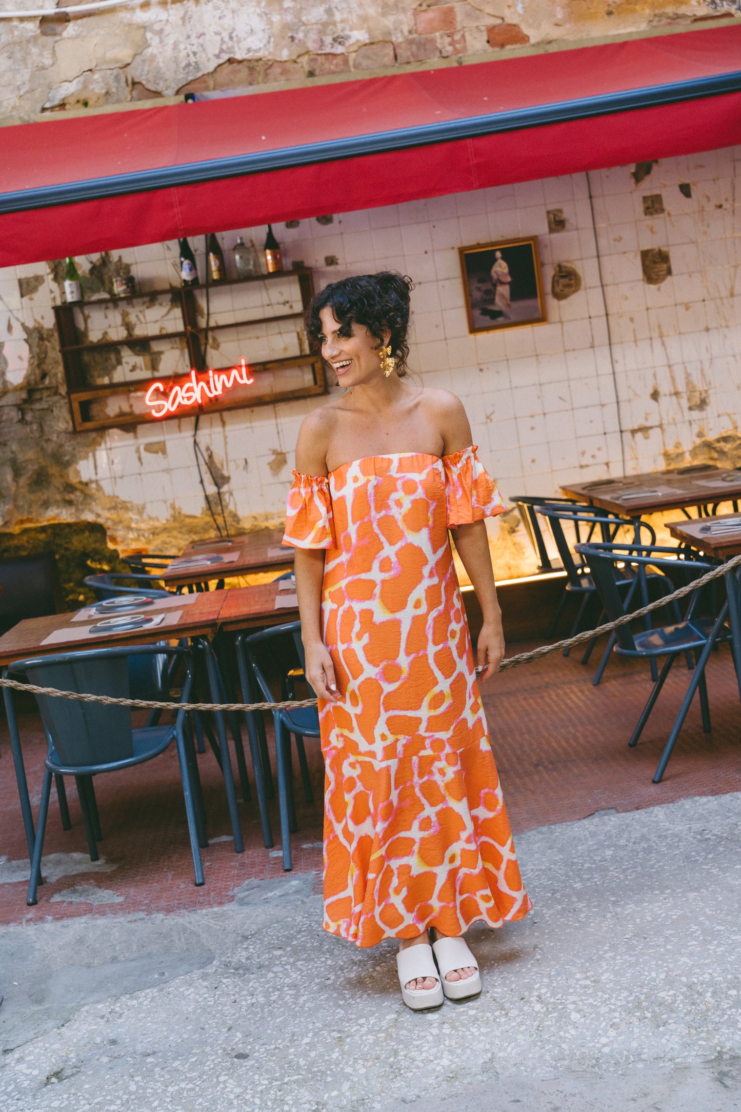 Calisi Orange Pink Dress