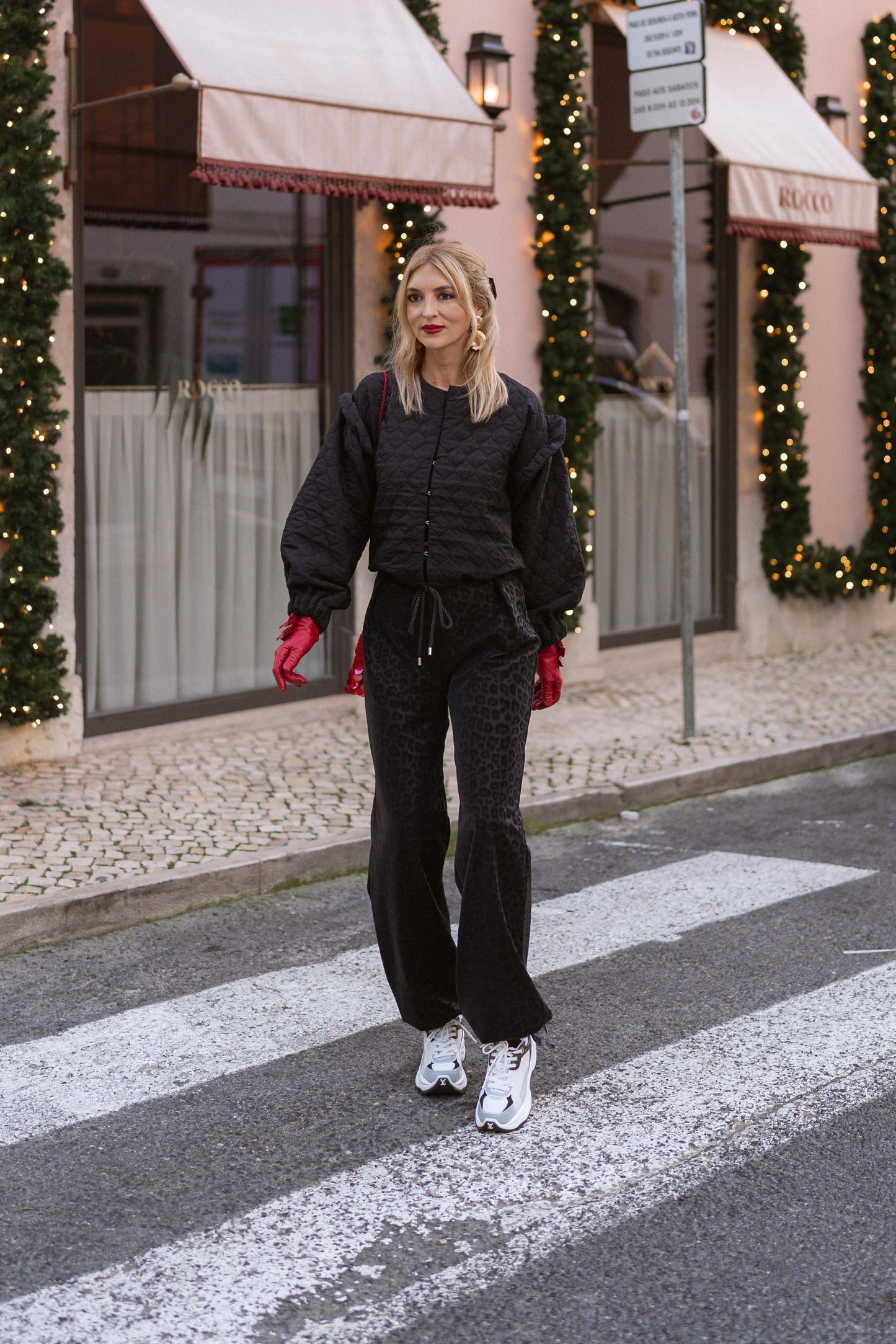 Leopard Black Trousers