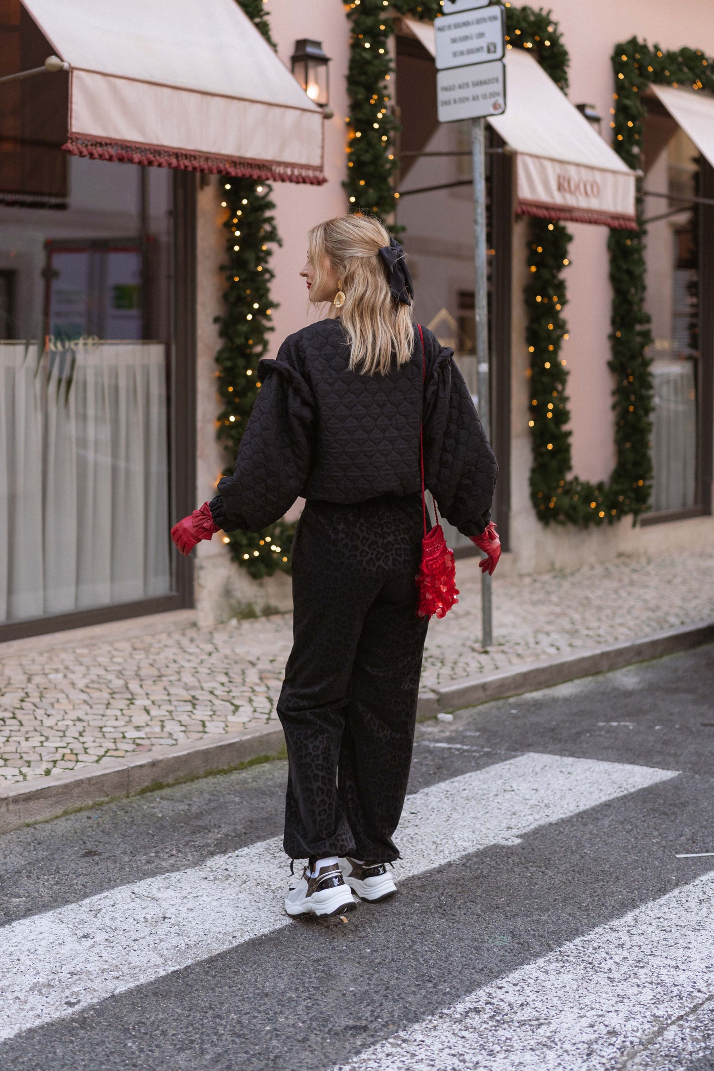 Leopard Black Trousers