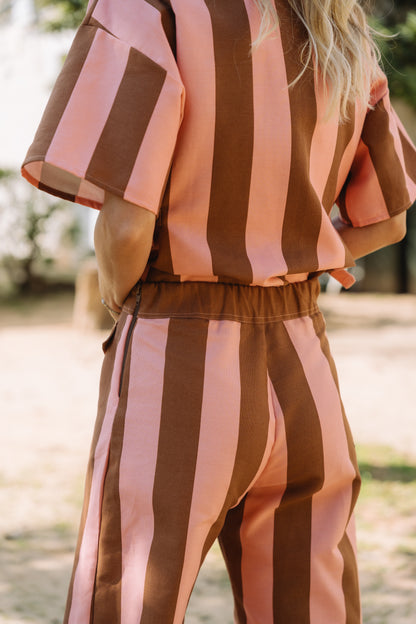 Stellar Stripes Caramel & Peach Trousers