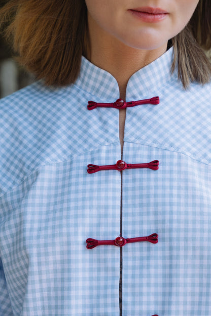 Lotus Baby Blue Vichy Blouse