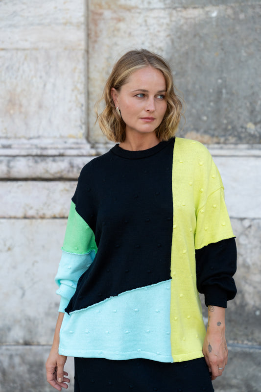 Patchwork Long Sweater