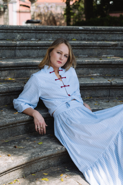 Lotus Baby Blue Vichy Blouse