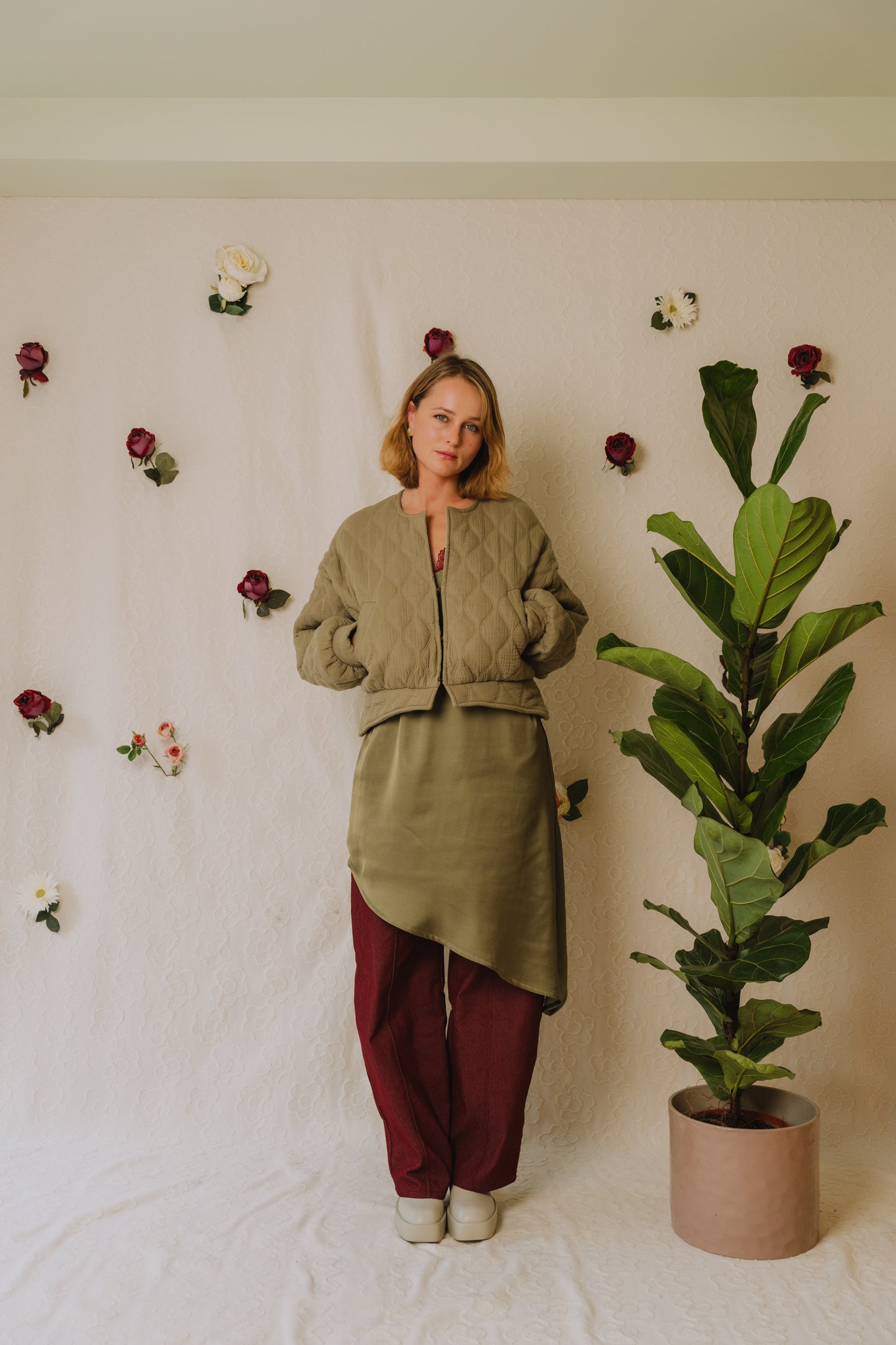 Slipline Olive Dress