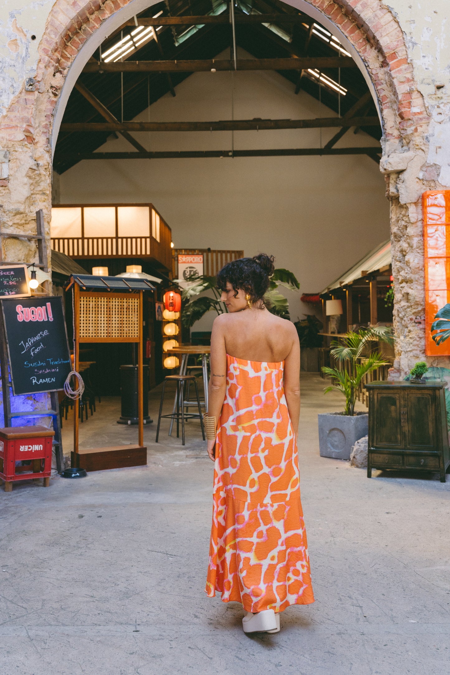 Calisi Orange Pink Dress