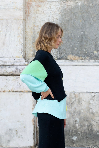 Patchwork Long Sweater