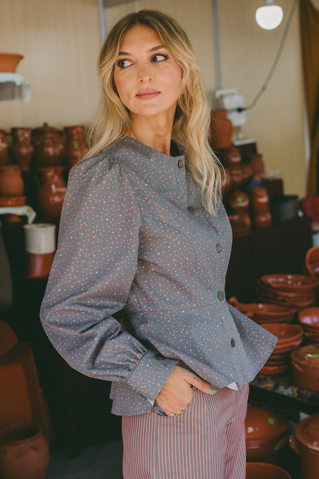 Pulse Blouse Caqui & Terracotta