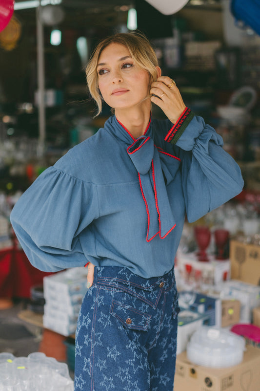Joyful Blue Blouse