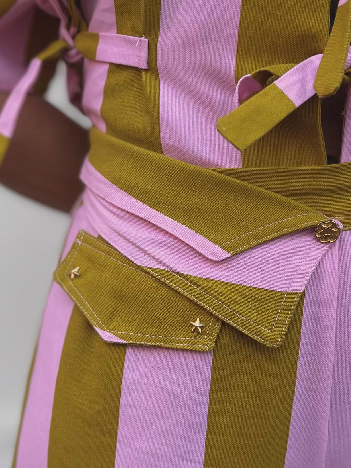 Stellar Stripes Olive & Pink Trousers