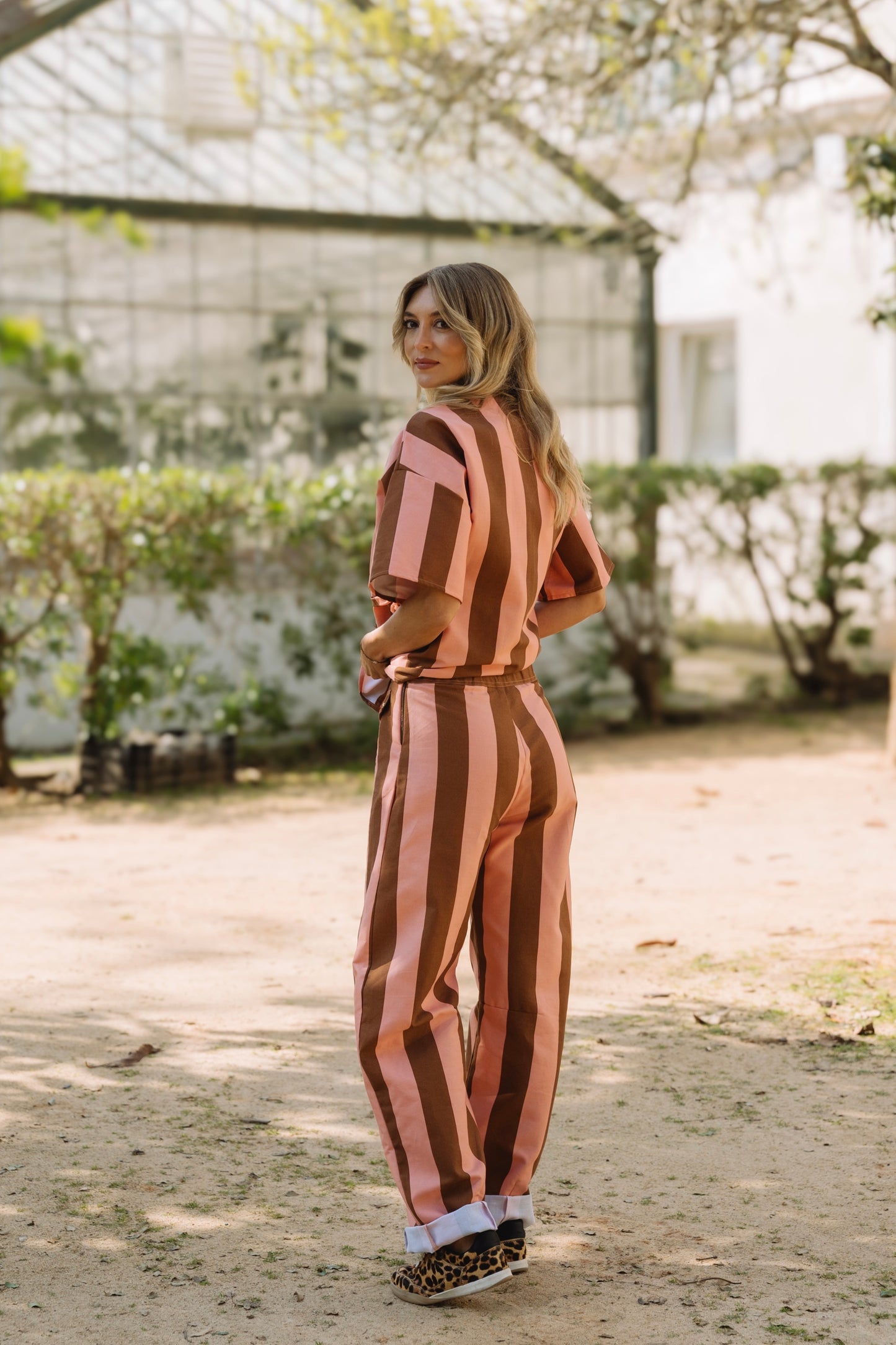 Stellar Stripes Caramel & Peach Trousers