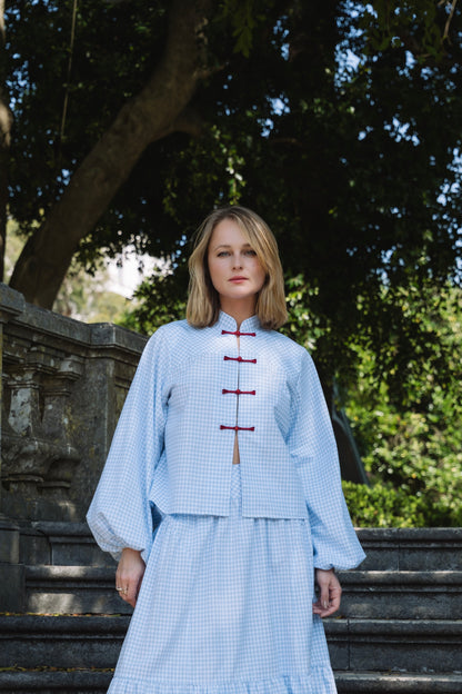 Lotus Baby Blue Vichy Blouse