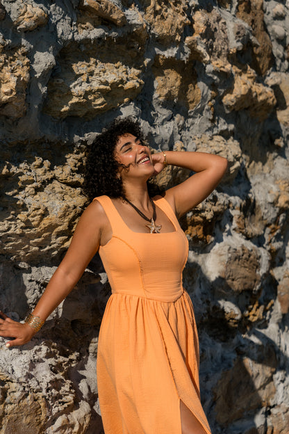 Sunflow Papaya Dress