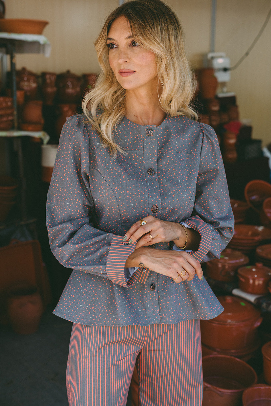 Pulse Blouse Caqui & Terracotta