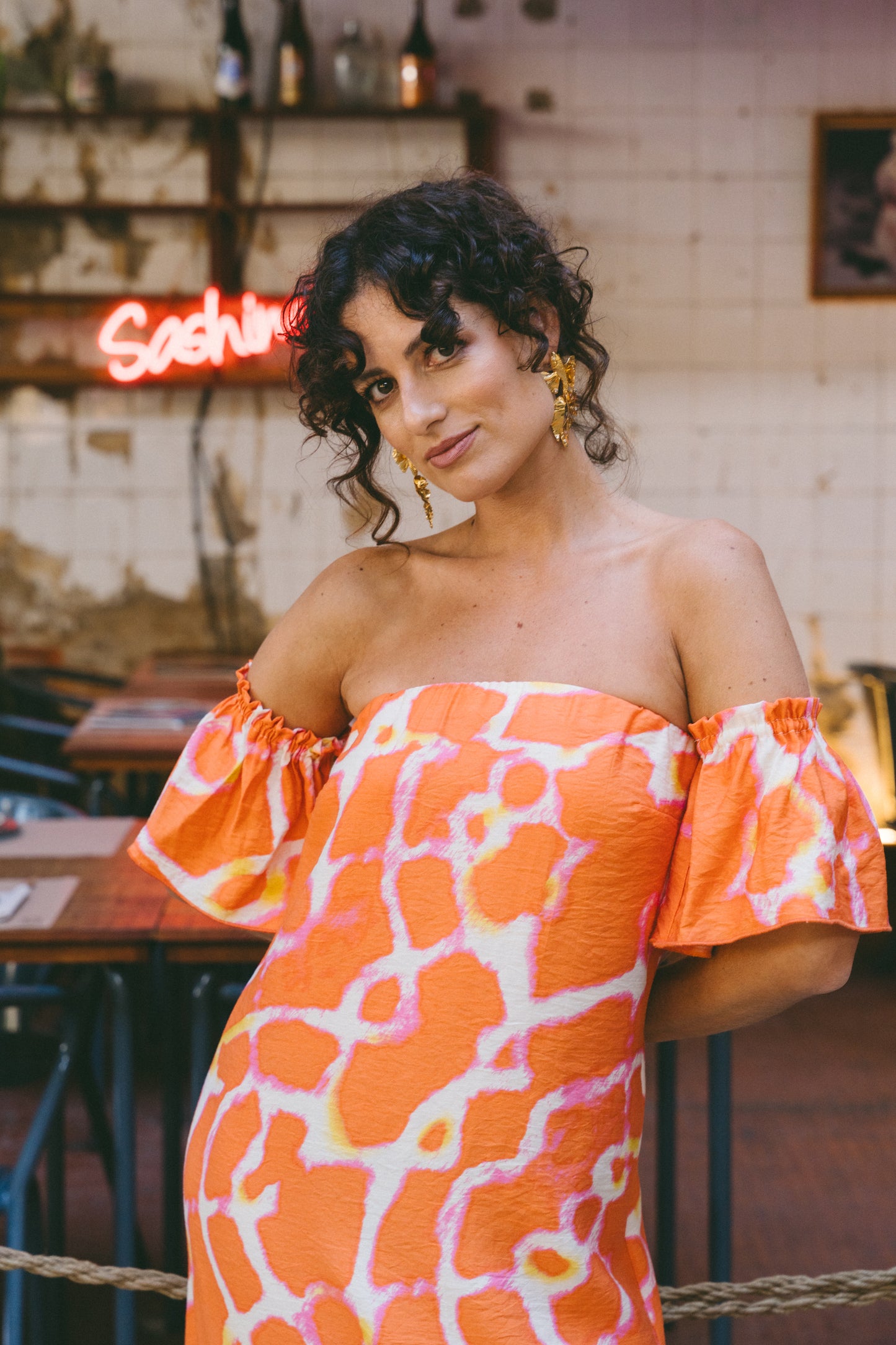 Calisi Orange Pink Dress