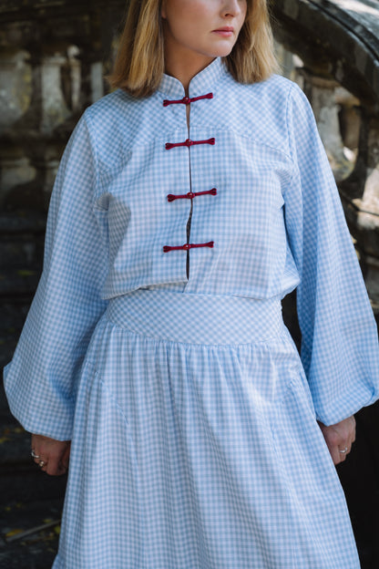 Lotus Baby Blue Vichy Skirt