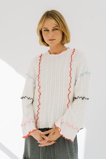 Monday White Sweater