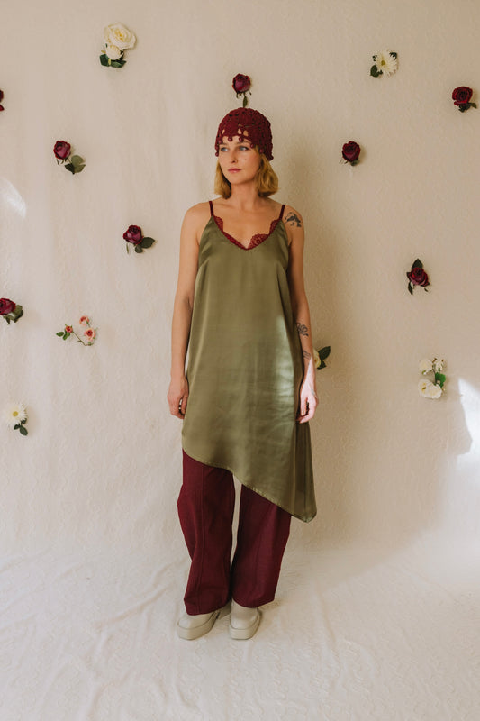 Slipline Olive Dress
