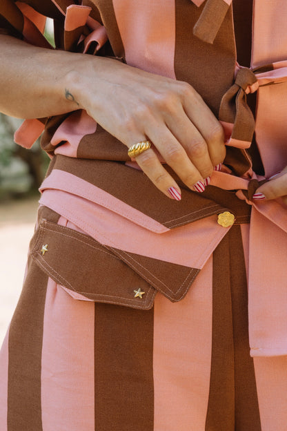 Stellar Stripes Caramel & Peach Trousers