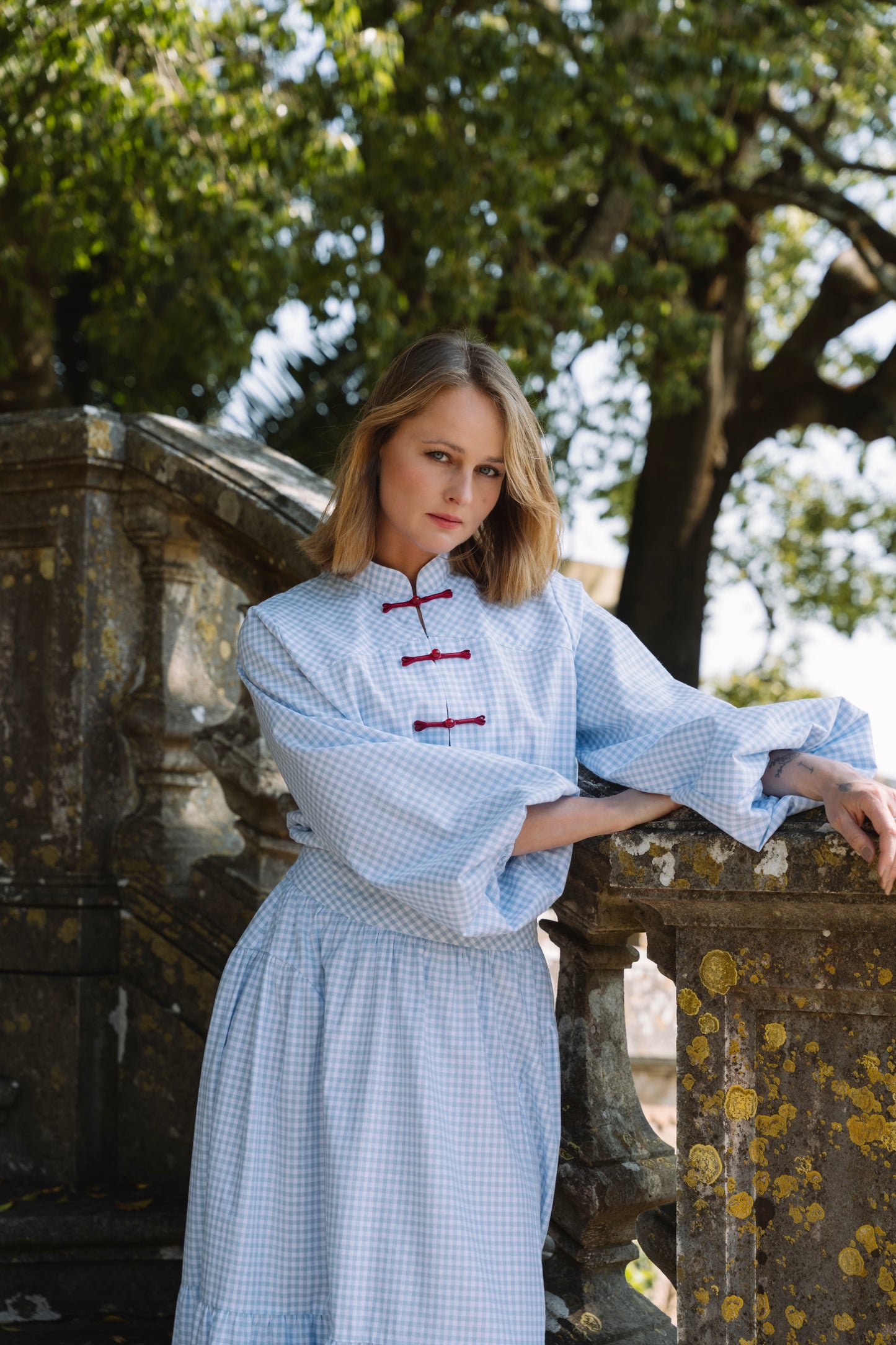 Lotus Baby Blue Vichy Blouse
