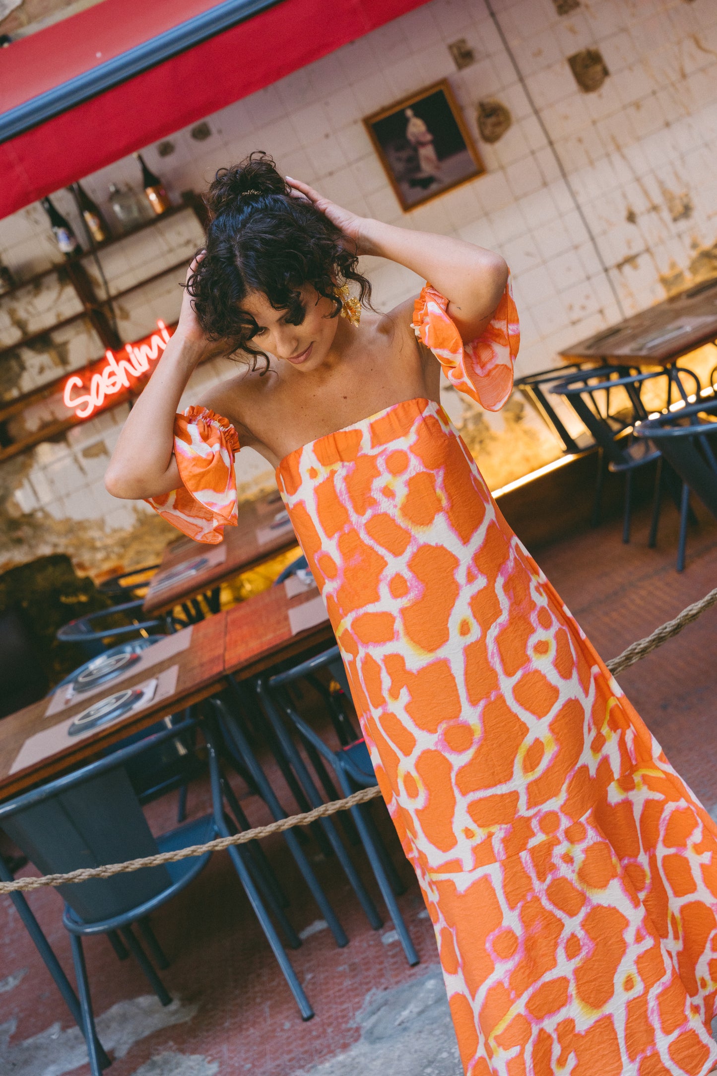 Calisi Orange Pink Dress