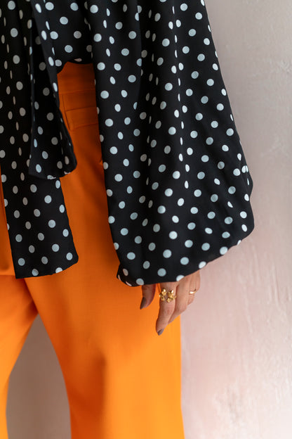 Sunday Polkadots Black & Cream Blouse