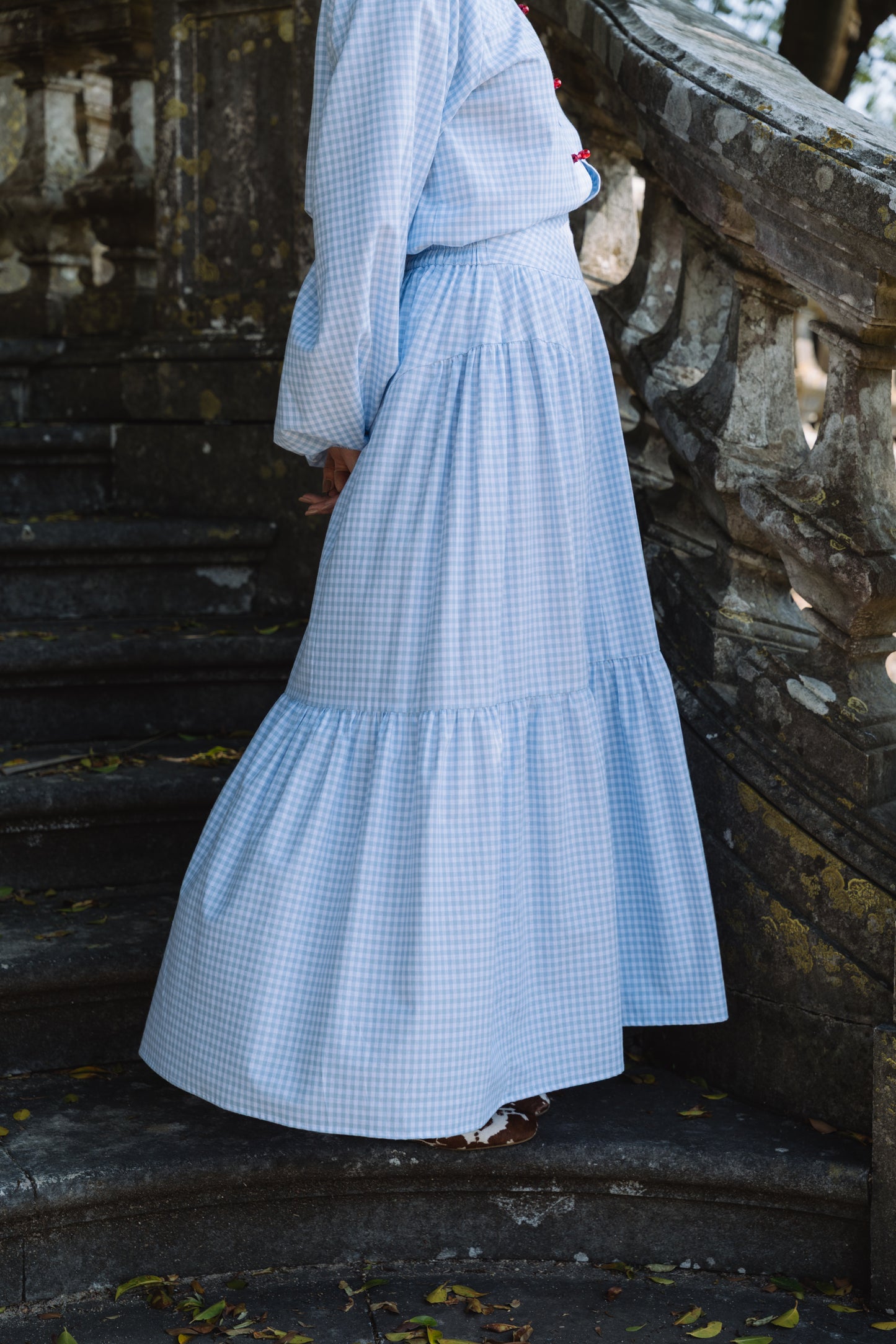 Lotus Baby Blue Vichy Skirt