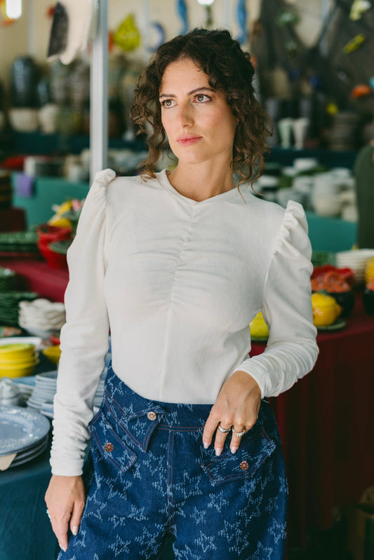 Loop White Velvet Pullover