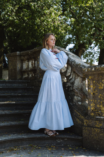 Lotus Baby Blue Vichy Skirt