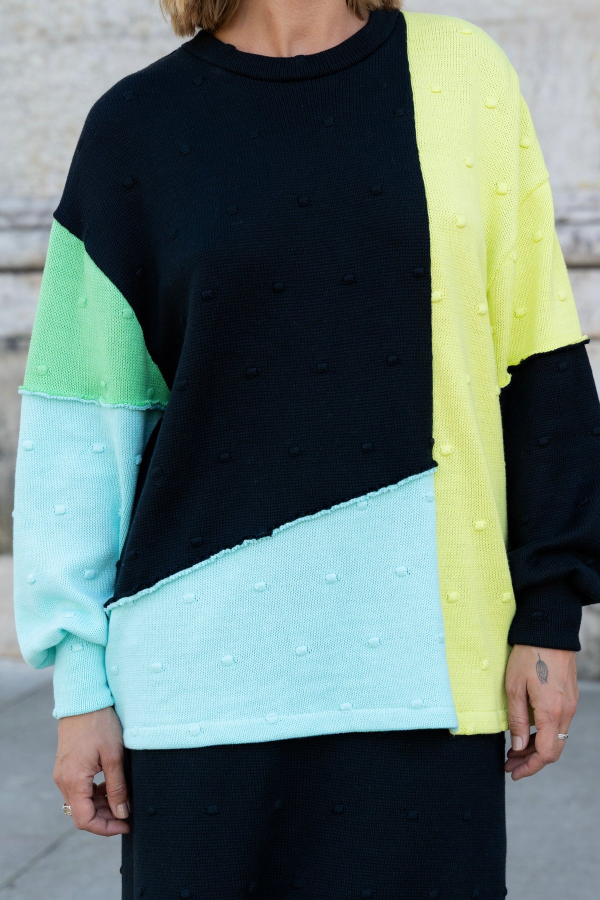 Patchwork Long Sweater