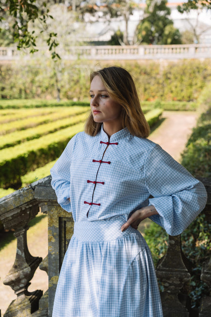 Lotus Baby Blue Vichy Blouse