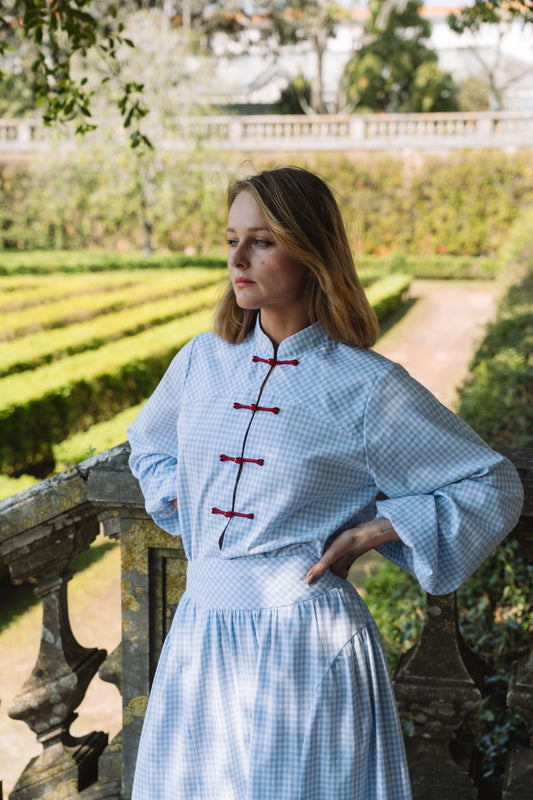 Lotus Baby Blue Vichy Blouse