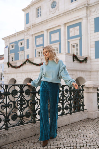 Wednesday Petrol Blue Trousers