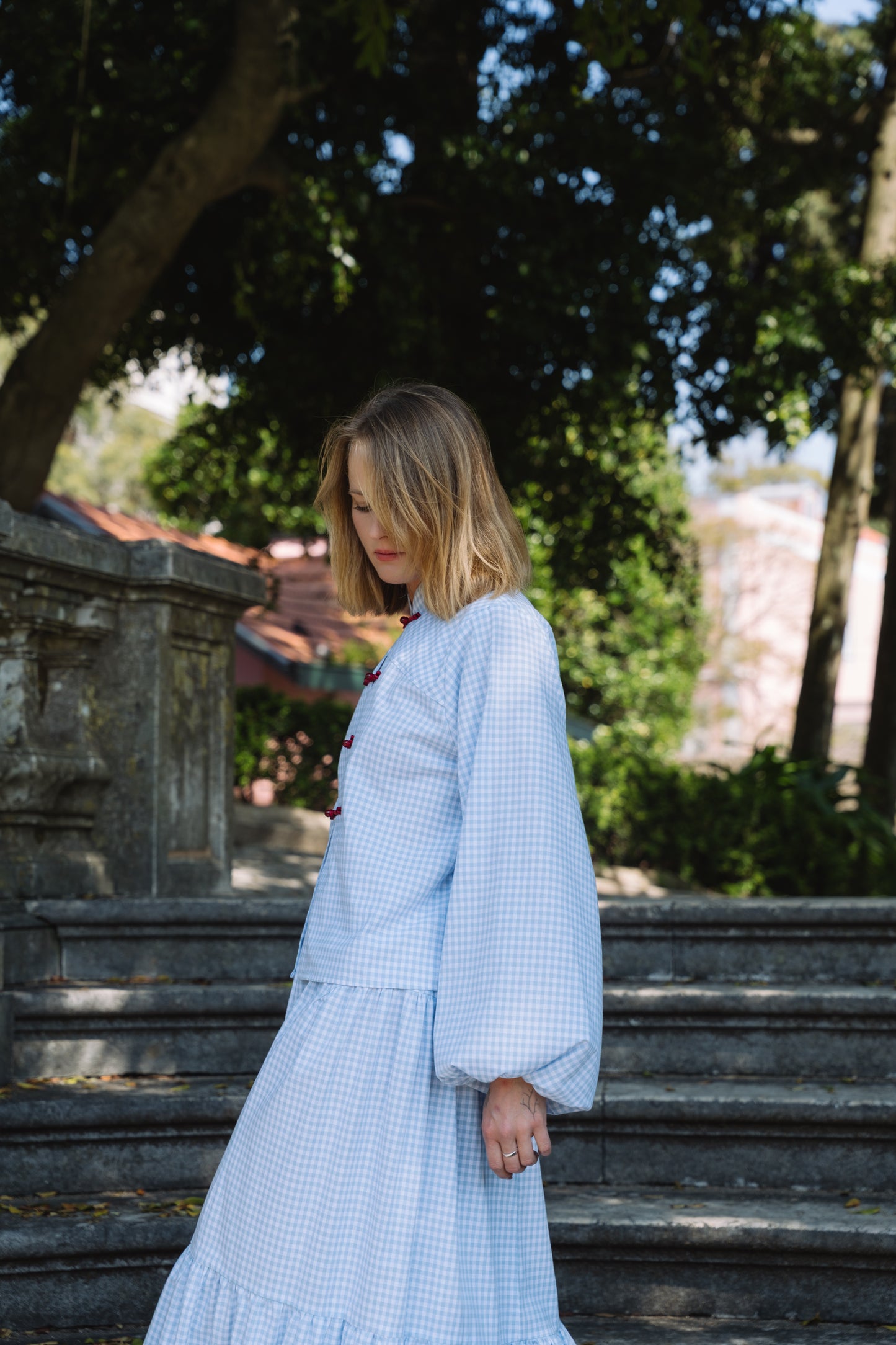 Lotus Baby Blue Vichy Blouse