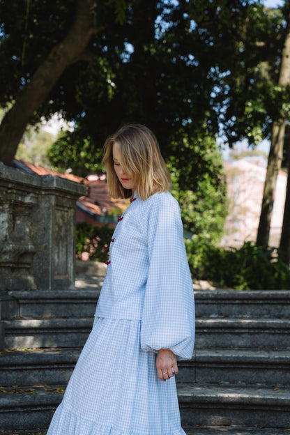 Lotus Baby Blue Vichy Blouse